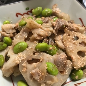 レンコンと豚肉の明太マヨ炒め